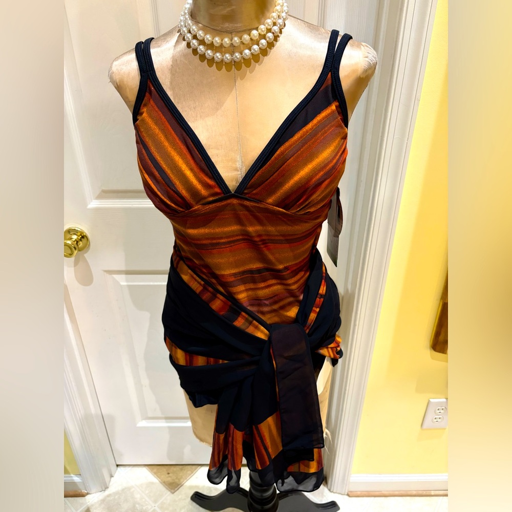 YOUR BEST LOOK 4 PIECE SWIMSUIT WITH 2 COVERUP SCARVES